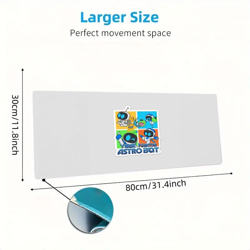 ASTRO BOT Custom Name Large Size Mouse Pad Large Gaming Table Cushion Non-slip Laptop Tablet Big Mousepad XXL Mat Mini PC Playmat With Lock Edge