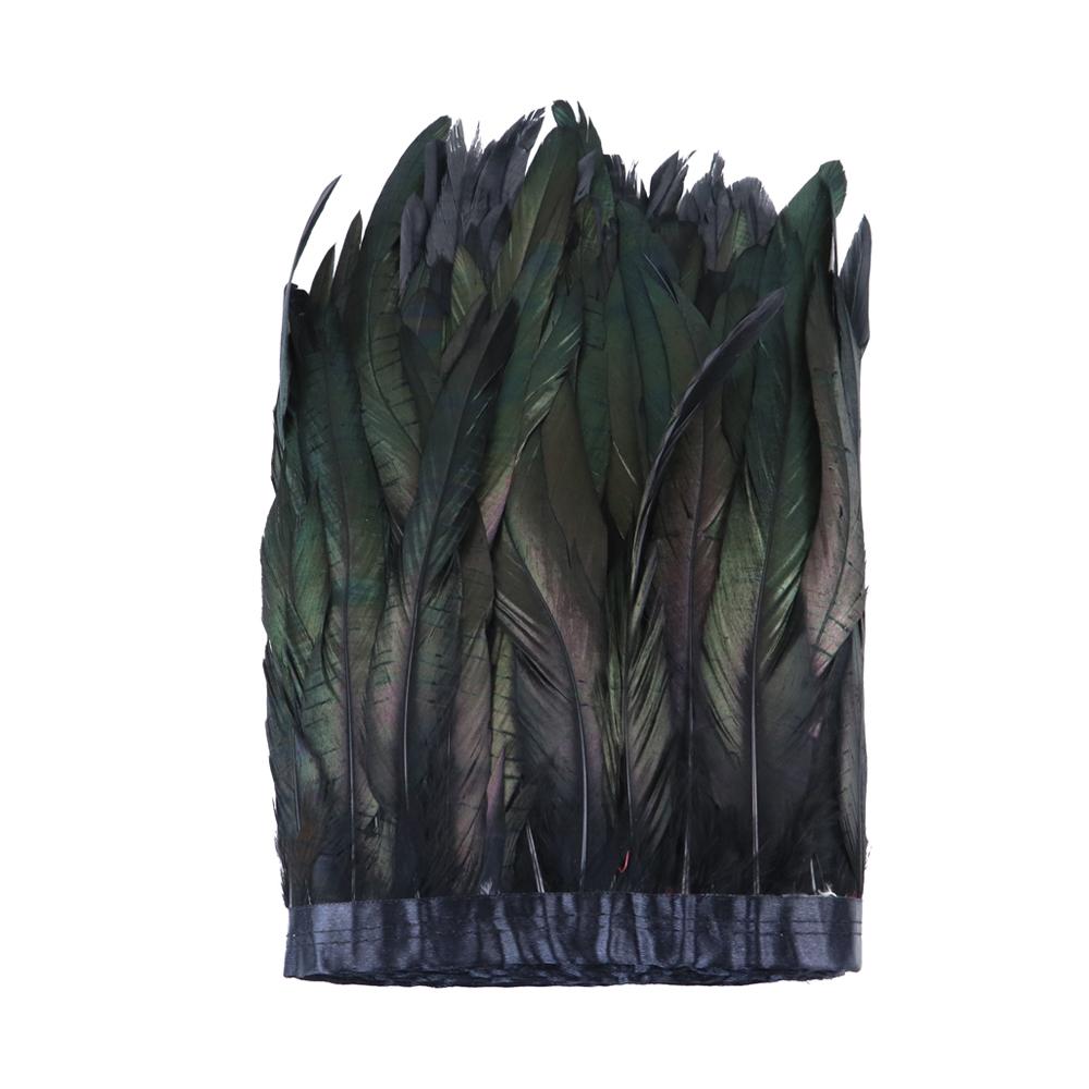 2Meter Black Rooster Tail Feathers Trim 10-12Inches Pheasant Feather Fringe Ribbon Dancers Supplies Carnival Coque Plumas