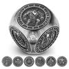 Partygeschenk Sechs-in-Eins Metall Drehende Würfel RPG Rollenspiel mit Sechs Verschiedenen Mustern Drehbarer Würfel D4/D6/D8/D10/D12/D20