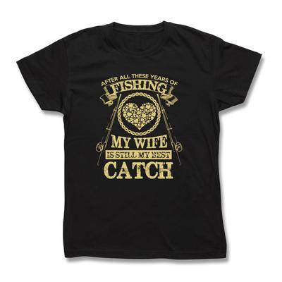 Mijn vrouw beste vangst T-shirt Visser Tee Angler Shirt Visser Cadeau voor hem