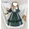 Long Sleeve Lolita Gothic Mori Princess Dreamy Ribbon and Cosplay School Cultural Photo Stage Green Size [SSUPTEMBER2] Dress, Lolita, Girl, Dress,