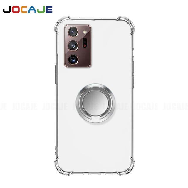 

Прозрачный чехол с подставкой для кольца для Samsung Galaxy Note 20 Ultra 10 plus lite 9 8, кронштейн-держатель, подушка безопасности, противоударный, прозрачный, мягкий силиконовый чехол для задней панели телефона For Samsung note10