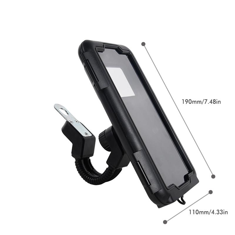 Waterproof Motorcycle Phone Mount, 360° Adjustable Bike Handlebar Holder for Smartphones with Anti-Shock for Navigation
