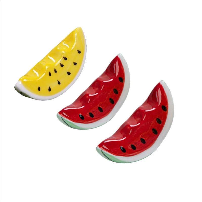 1/2/3pcs Creative Watermelon Ceramic Chopstick Rest Rack Tomato Chopstick Shelf Stand Pen Holder Tableware Table Decoration