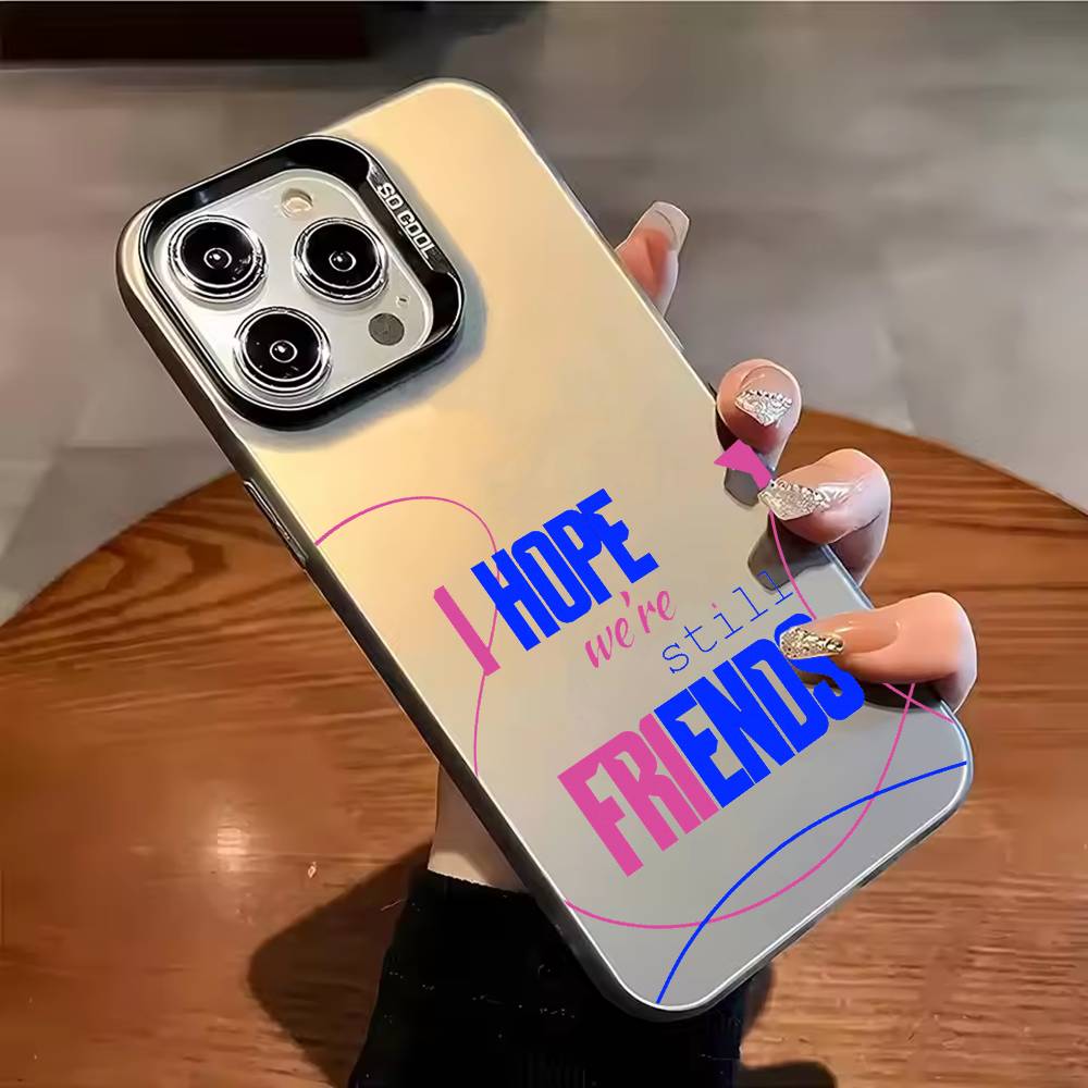 F-Fluorescent iridescent couple patterns Phone Case For iPhone 17,16,15,14,13,12,11,Pro Max,Plus Candy Silver Cover