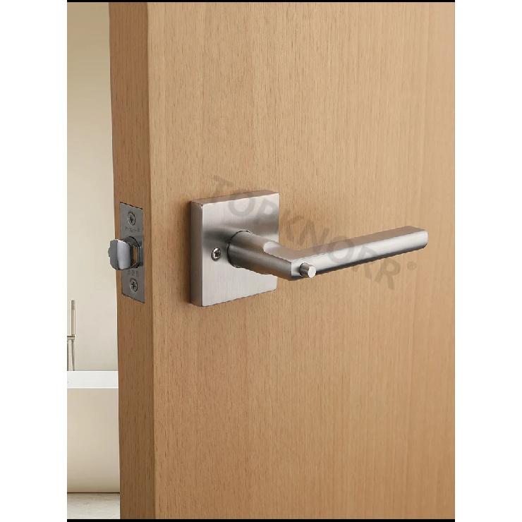 Home Use 304 Stainless Steel Square Handle Door Lock Magnetic Absorption Keyless Indoor Bathroom Silent Door Knob Lock