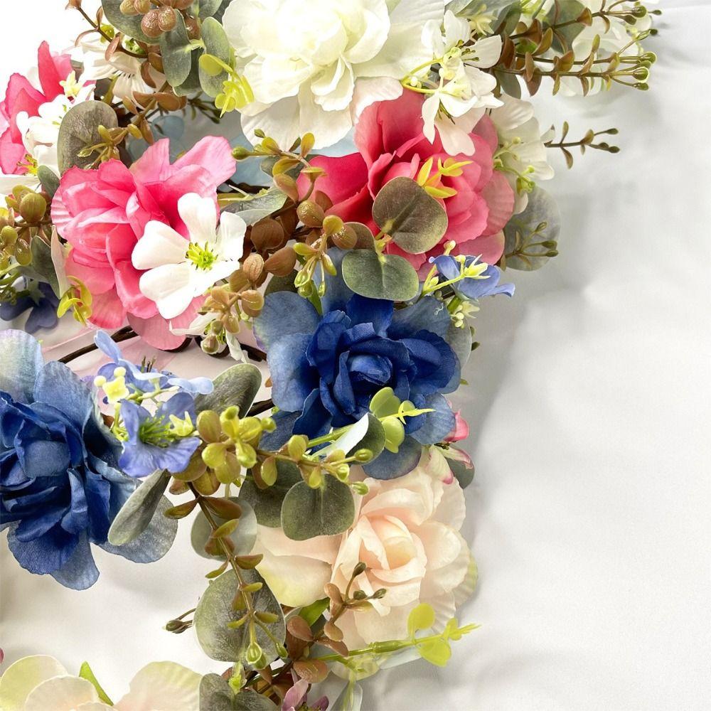 Boho Fluffy Flower Headdress Gradient Sweet Flower Crown Artificial Flower Headband Weddings