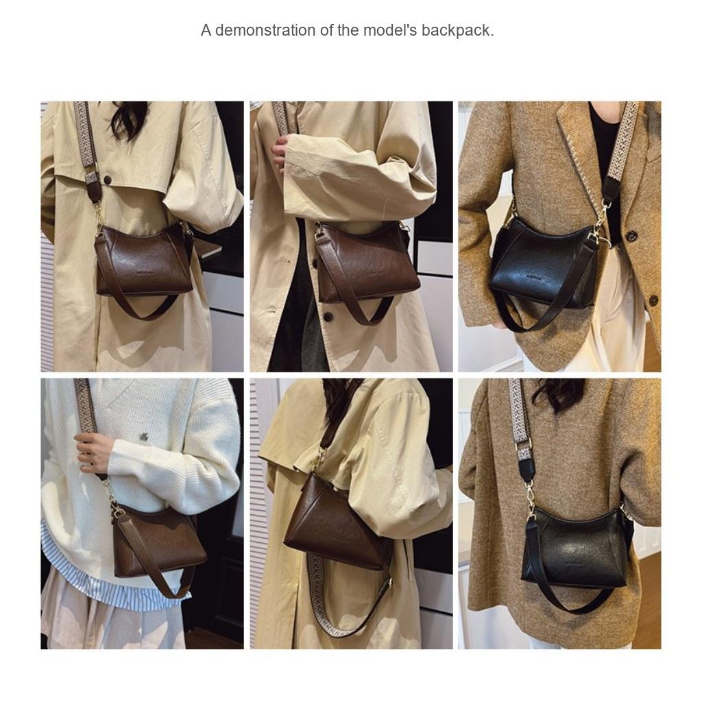  Crossbody Handbag Women PU Simple Versatile Daily Commute