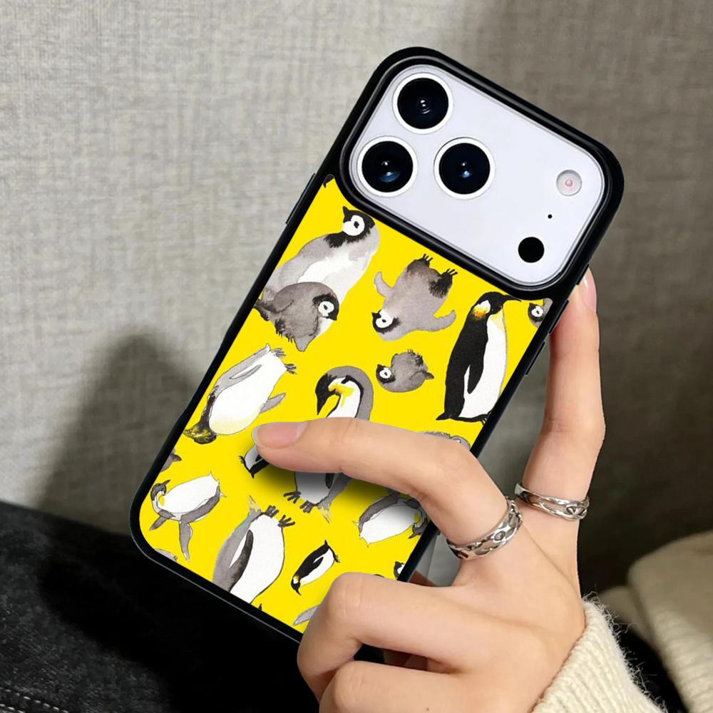 Capa Case for iPhone 17 Air 16 Pro Max 15 Plus 11 13 Mini 14 12 Back Phone Cover Cute Lovely Penguin