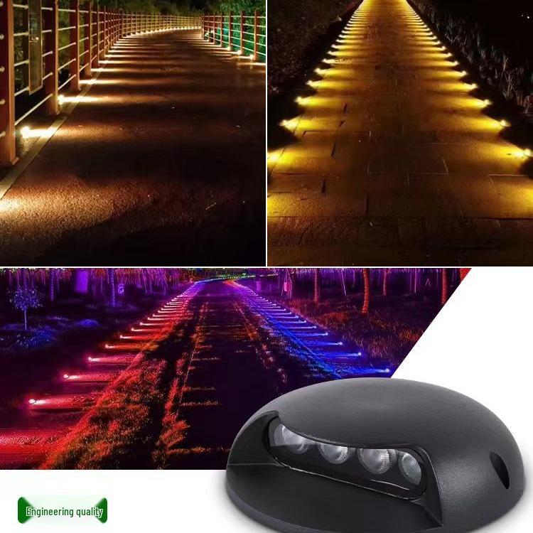 LED Waterproof Outdoor Turtle Back Step Light: In-Ground, Side-Emitting Walkway Illumination