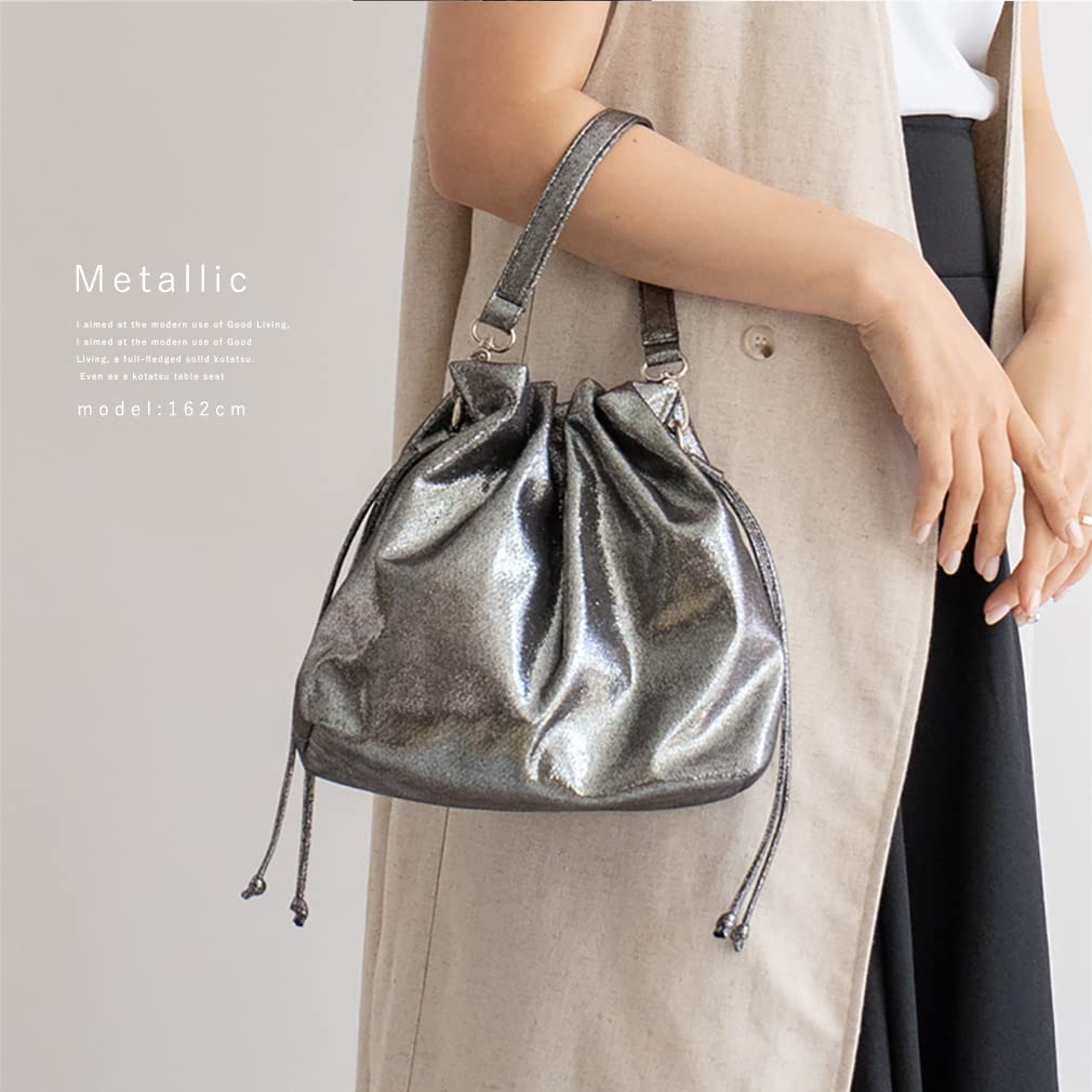 VITAFELICE Damen Metallic 2-Wege Schultertasche inb-10059p (Metallisch)
