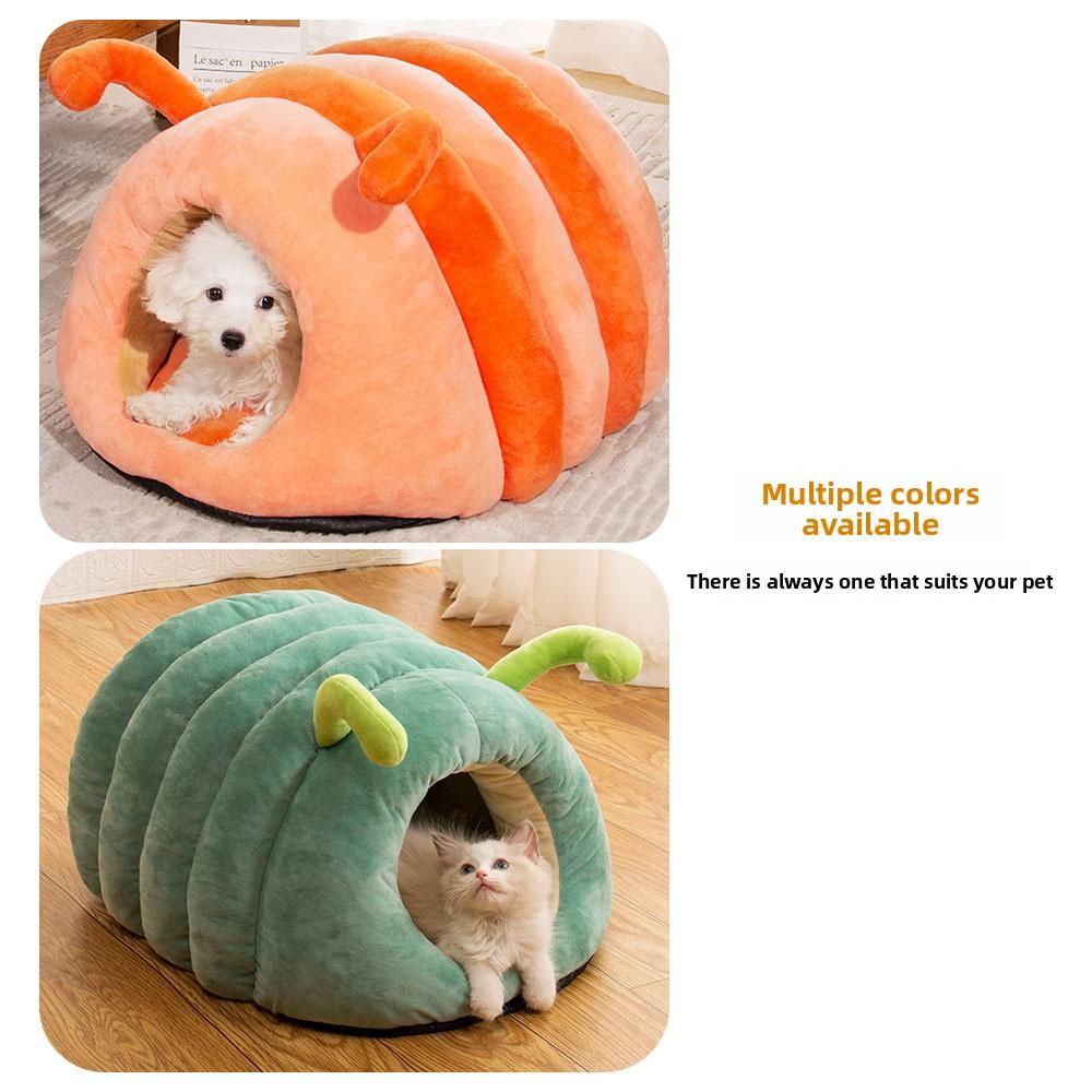Caterpillar Pet Nest Winter Warm Cat Nest Cute Dog House Closed Non-slip Cat Nest