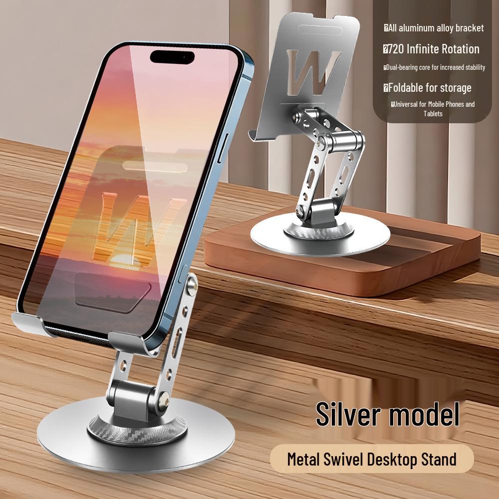 

2026 Foldable Rotatable Metal Desktop Phone & Tablet Stand срібний