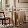 Luxury Satin Tablecloth Hotel Dining Room Long Rectangle Heavyweight Elegant Gold Tone Table Runner