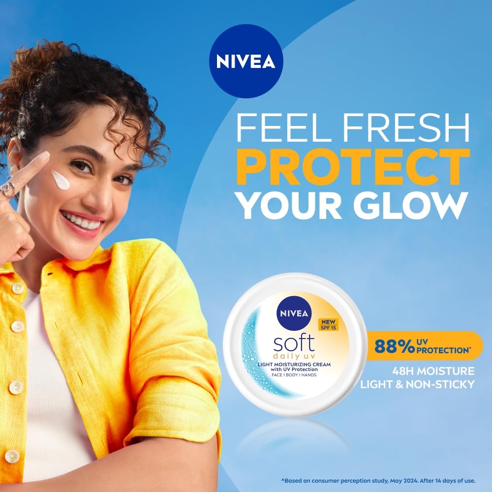 Nivea Moisturizing Cream SPF 15 with Vitamin E & Shea Butter, 100ml, Lightweight Daily Face Cream for All Skin