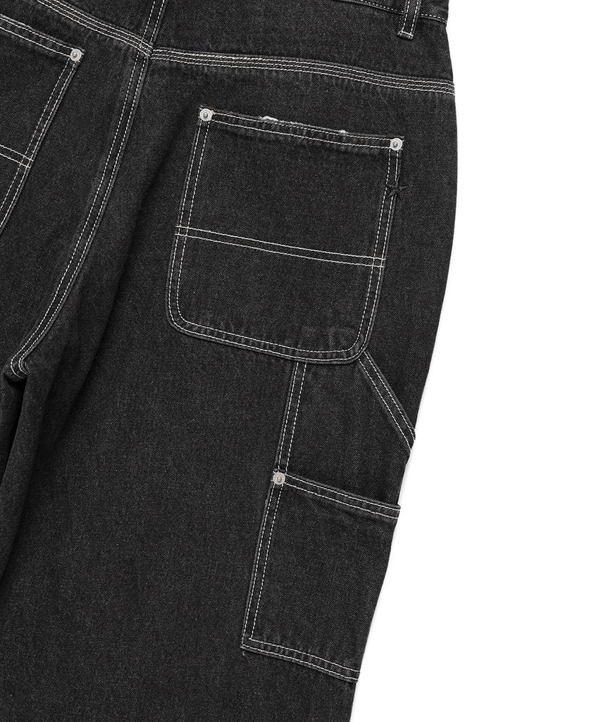 CAVISH Double Knee Carpenter Denim Pants Black(Cv2Efud113A)