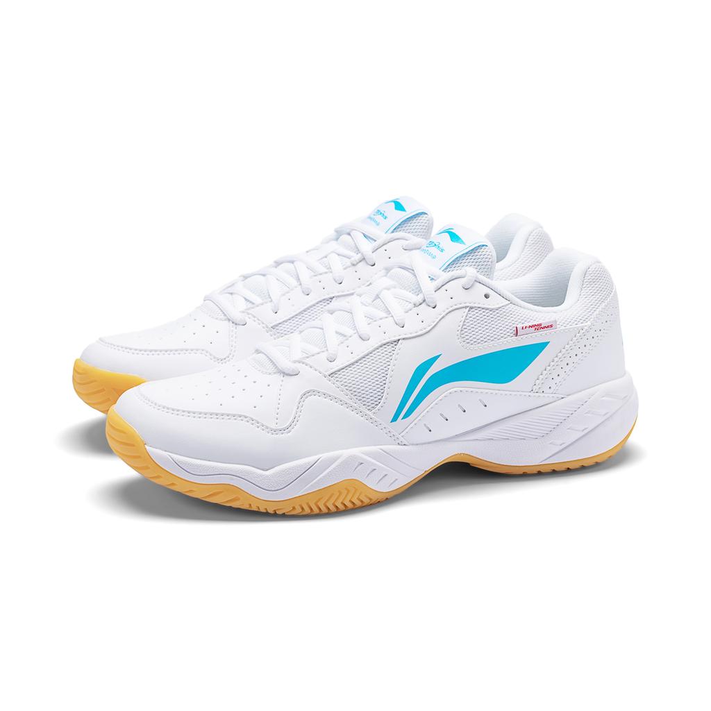 New LiNing Shock Absorbers Slip Resistant Low top Tennis Shoes Unisex White Blue ATTV001-2