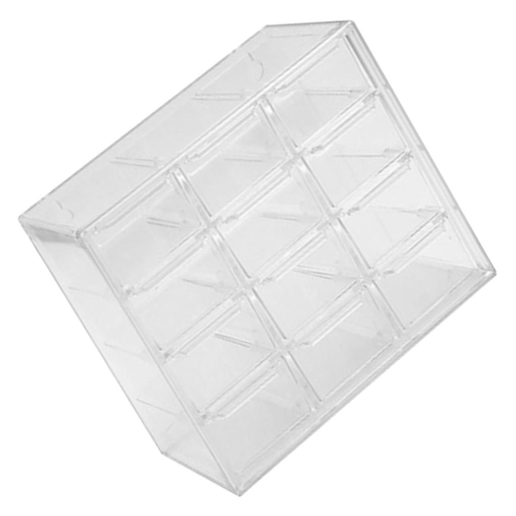 Cutie de Depozitare tip Grilă Container Organizator din Plastic Transparent Rezistent la Praf pentru Bijuterii Colier Artă DIY