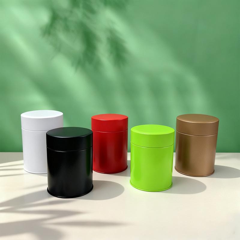 Green & Black Tea Caddy: 50g/125g Sealed Metal Can