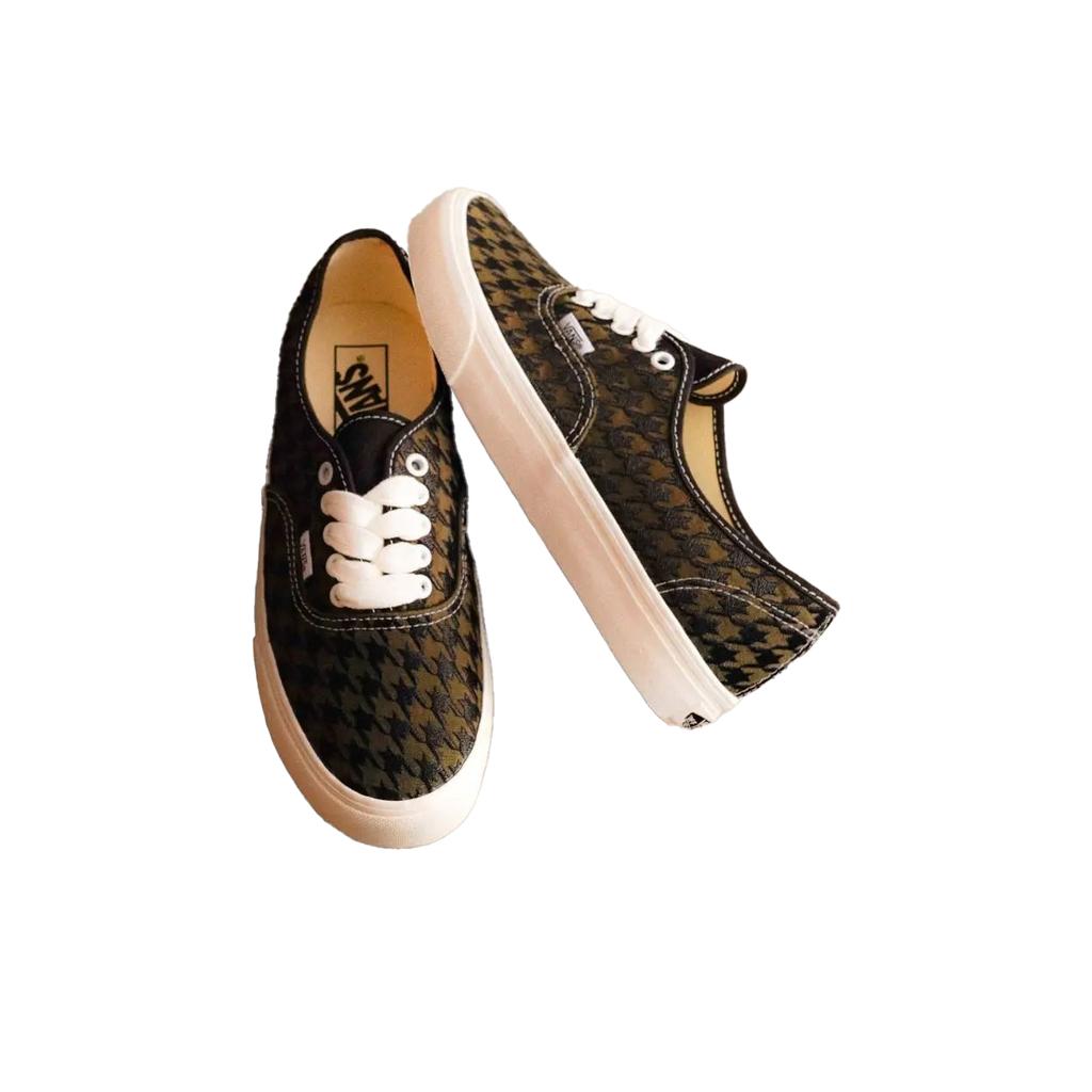 Vans Authentic Houndstooth Comfortable Versatile Low-Top Skate Shoes Unisex Sneaker Green Black VN000BW5DFP
