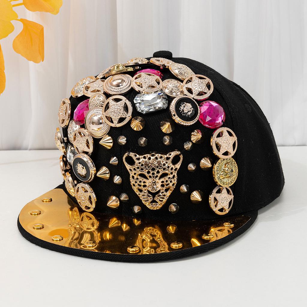 JYL TS DIY Rivet Baseball Cap Personality Decor Hip Hop Cap Cotton Fabric