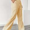 Women's Striped Wide Leg Pants Drawstring Waist Loose Fit Casual Trousers
