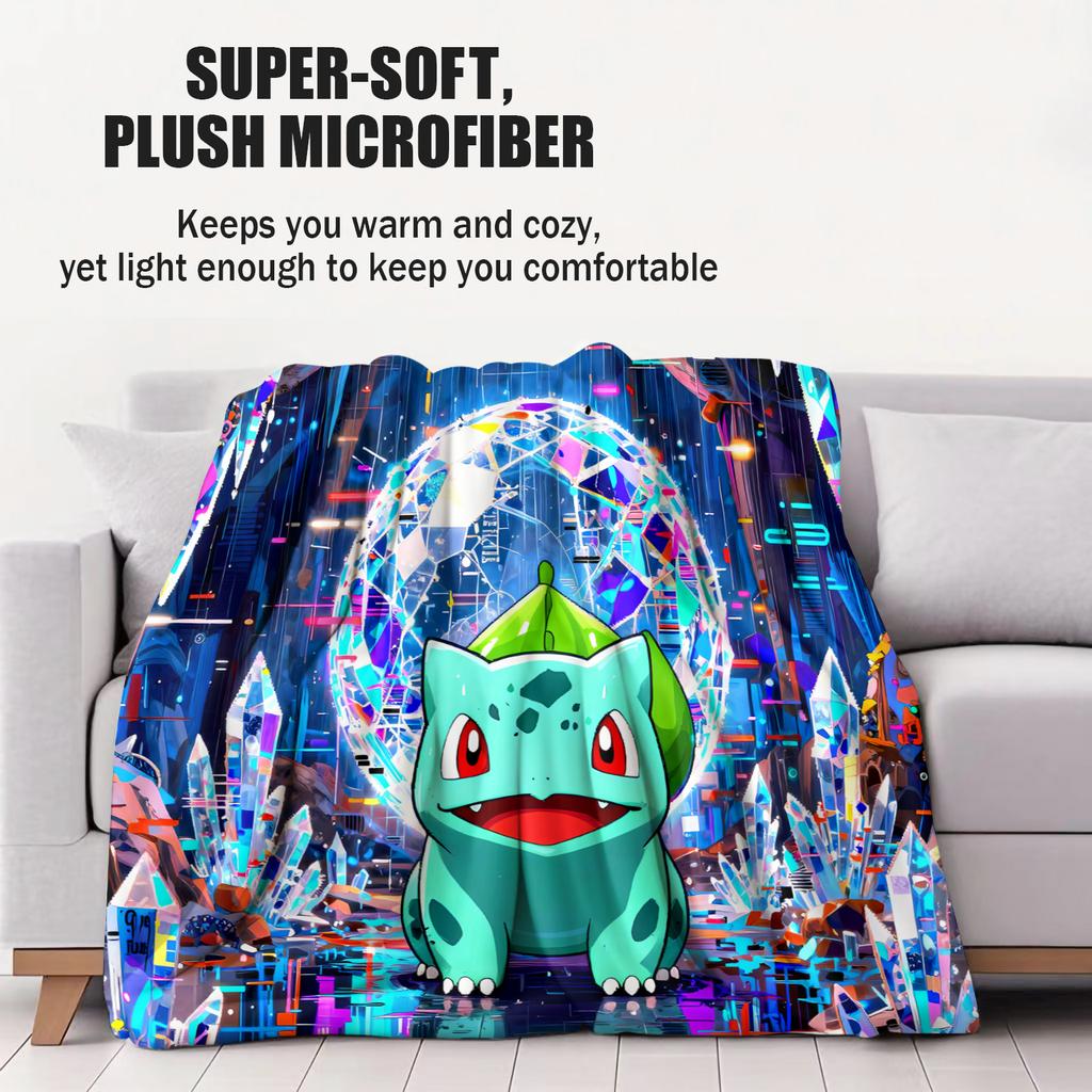 Hot Pokemon Pikachu SciFi Style Blanket Air Conditioning Soft Durable Magical Scene For Home Office Travel Nap Leisure FanGift
