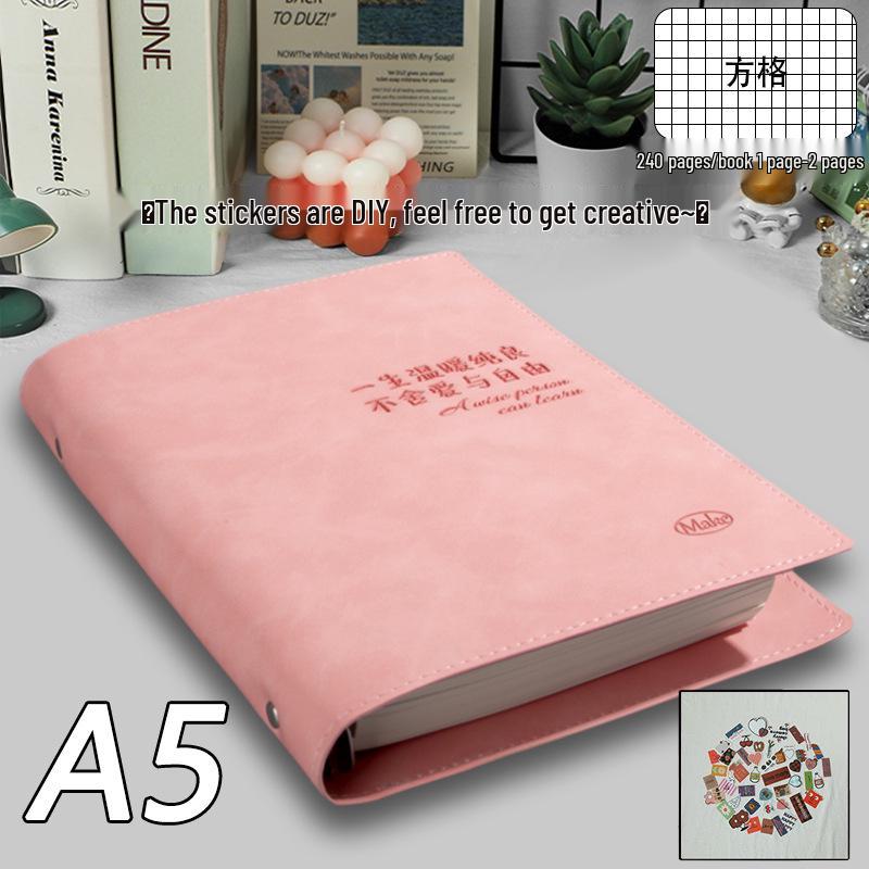 Notizbuch im Ins-Stil aus weichem Leder: B5 & A5 Leerer Tagesplaner für Schüler