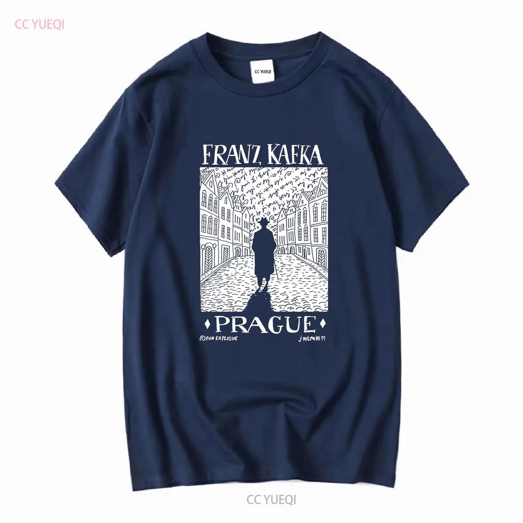 Vintage 1991 Franz Kafka Prague Art T Shirt Size XL Black vintage Washed streetwear Comfortable Slightly fashion Casual
