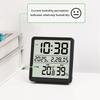 Magnetic Digital Alarm Clock with Date Time Temperature Humidity LCD Display Battery Operated for Modern Home Decors