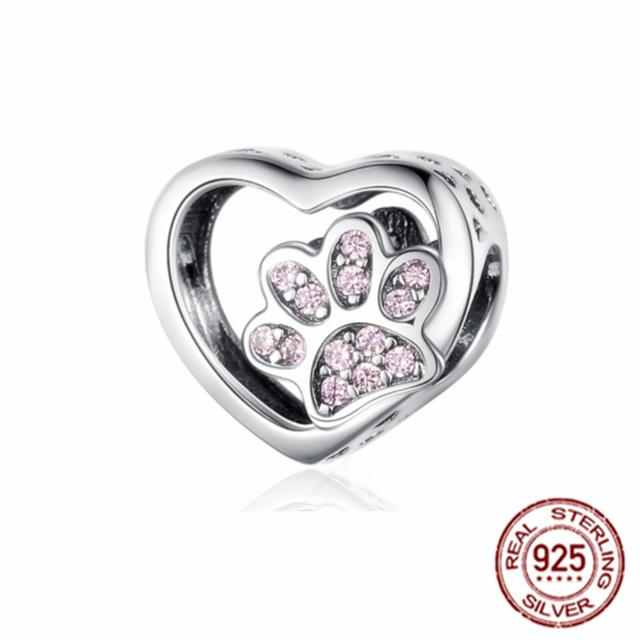 Pink Series Bikini Crown Mom Dumbbell Boxing Glove Dog 925 Sterling Silver Fit Original Fasion Bracelet Charm Bead DIY Jewelry