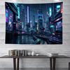 Neon Cyberpunk City Tapestry - Futuristic Art Design,Perfect Gift for Home and Dormitory,Fashionable and Unique Wall Decorations