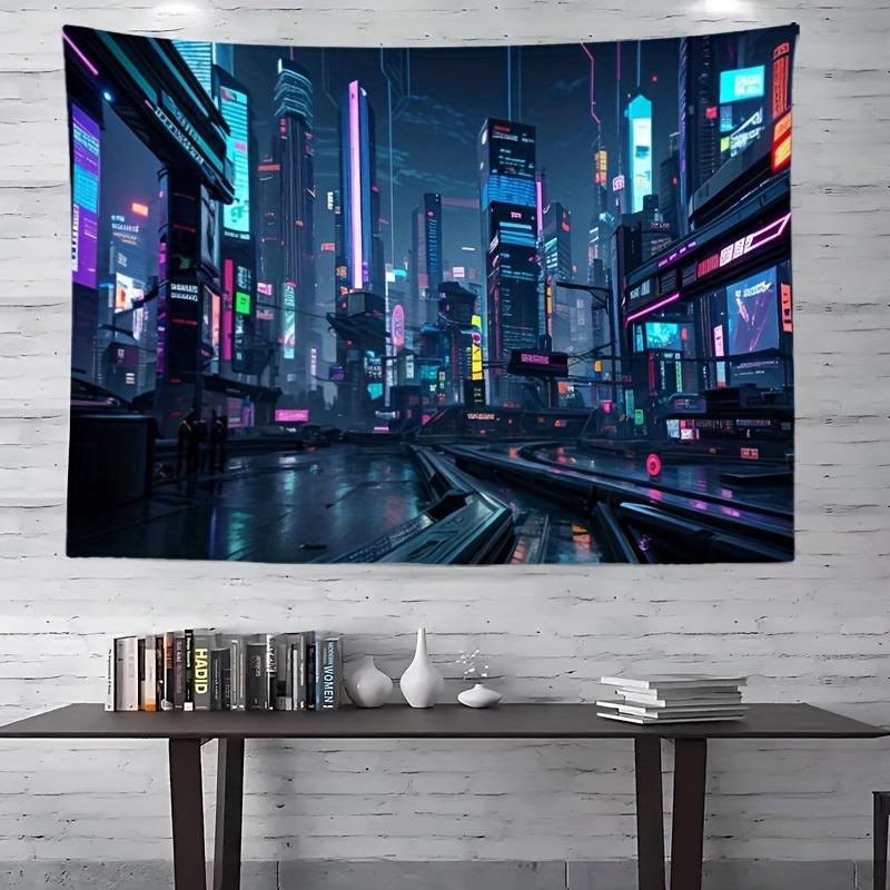 

Neon Cyberpunk City Tapestry - Futuristic Art Design,Perfect Gift for Home and Dormitory,Fashionable and Unique Wall Decorations 70x70cm