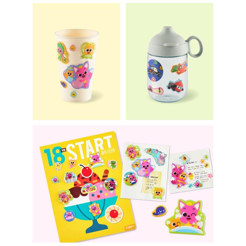 Feito na Coreia – Série de Adesivos My Little Tiger x Pinkfong (6 opções)