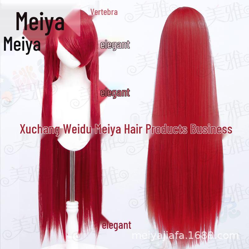 Meiya 100cm Long Straight Cosplay Wig with Inner Net & Realistic Scalp, Available In Multiple Colors