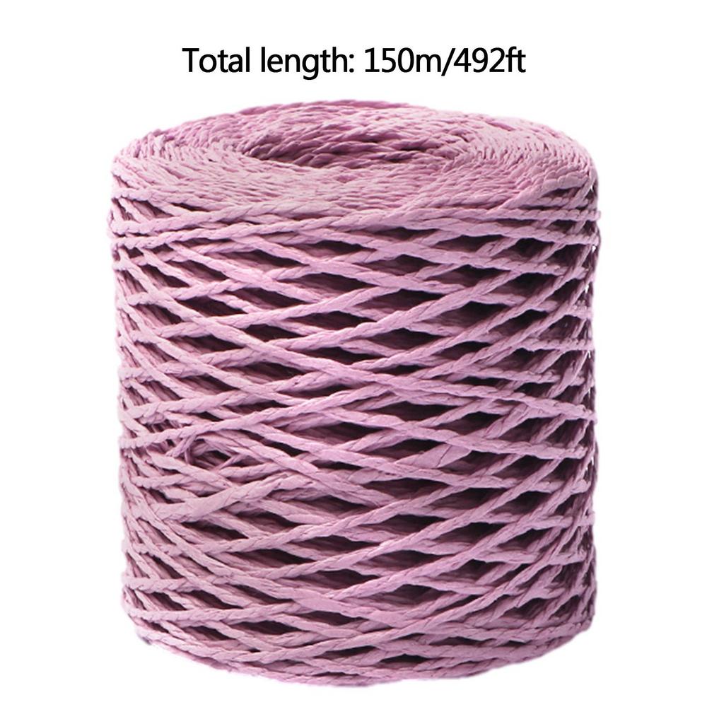 150m/roll Raffia Ribbon Yards Raffia Yarn For Crocheting Knit Wire Natural Color Matte Texture Raffia Paper Ribbons DIY Handmade