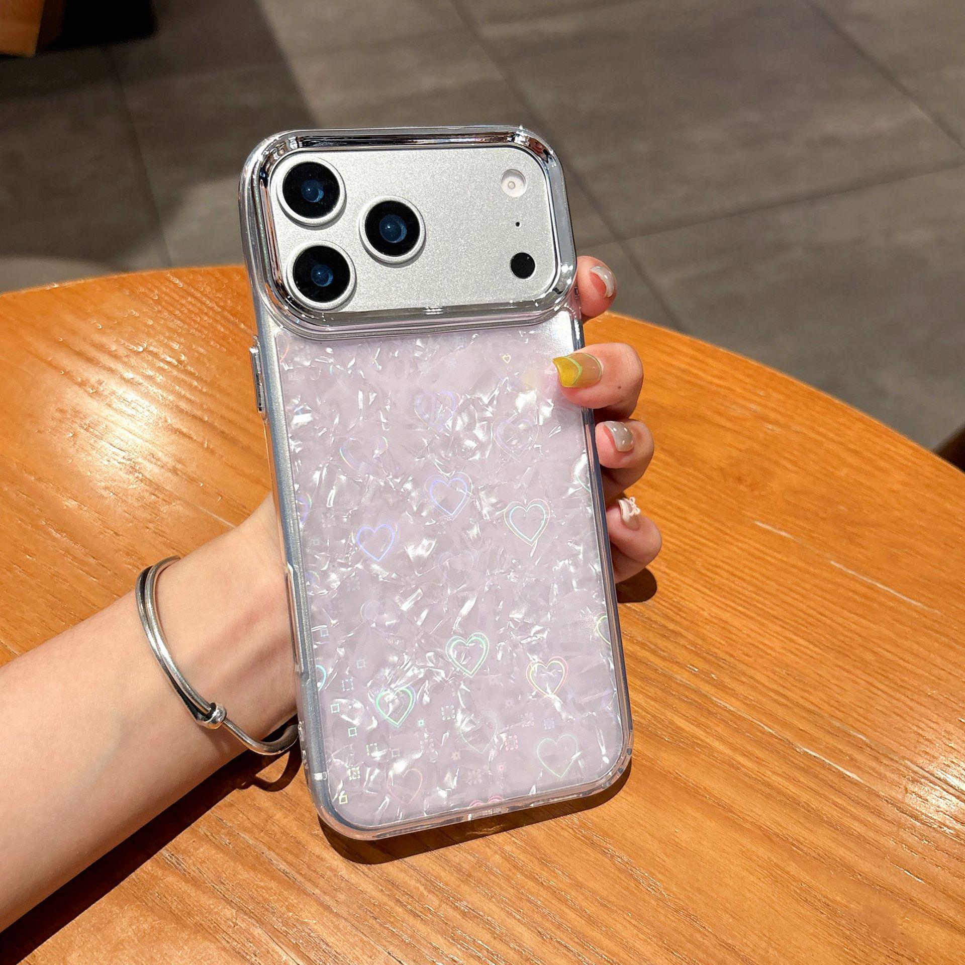 

Apple 17 Pro Max Laser Heart Glitter Case, Compatible with 16 Pro/15/14 Models 17 Pro Max