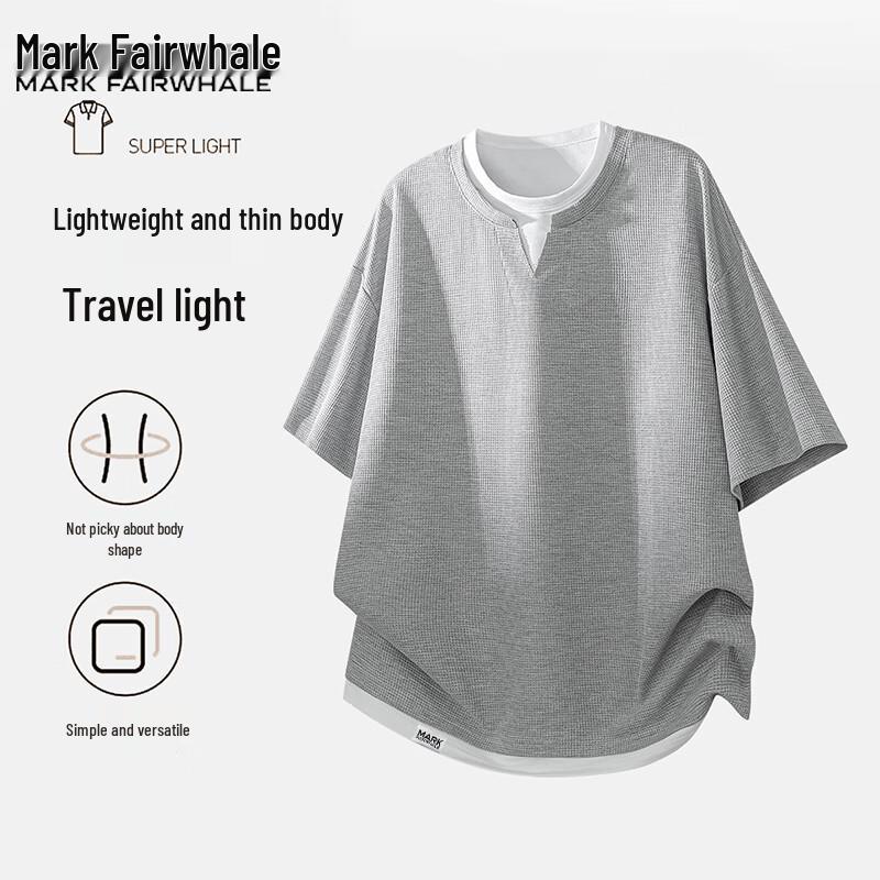 

Mark Fairwhale Men s Colorblock Faux 2-Piece Short Sleeve T-Shirt 2XL