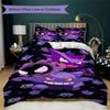 High Quality Gengar Pattern 3Pcs Duvet Cover Set Soft Microfiber Bed Set For Anime Lovers No Sheet No Comforter