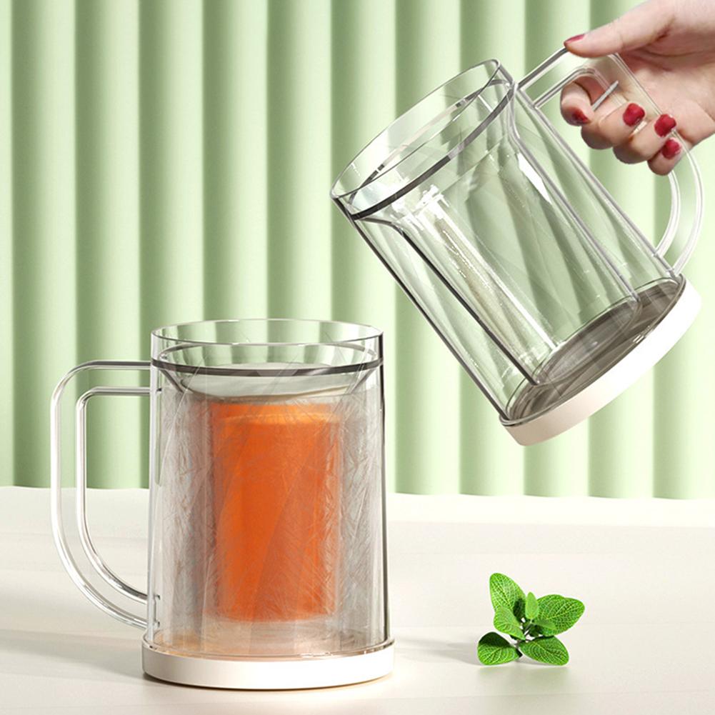 Cana de bere rece cu congelator cu perete dublu, cană de congelator cu prindere confortabilă, pentru bere, ceai și apă cu gheață