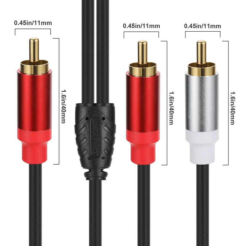 RCA Cable Splitter 1 in 2 Out Male to Female Audio Cord Plug Converter for Car Amplifier Speaker Home Theater Extend Adapter