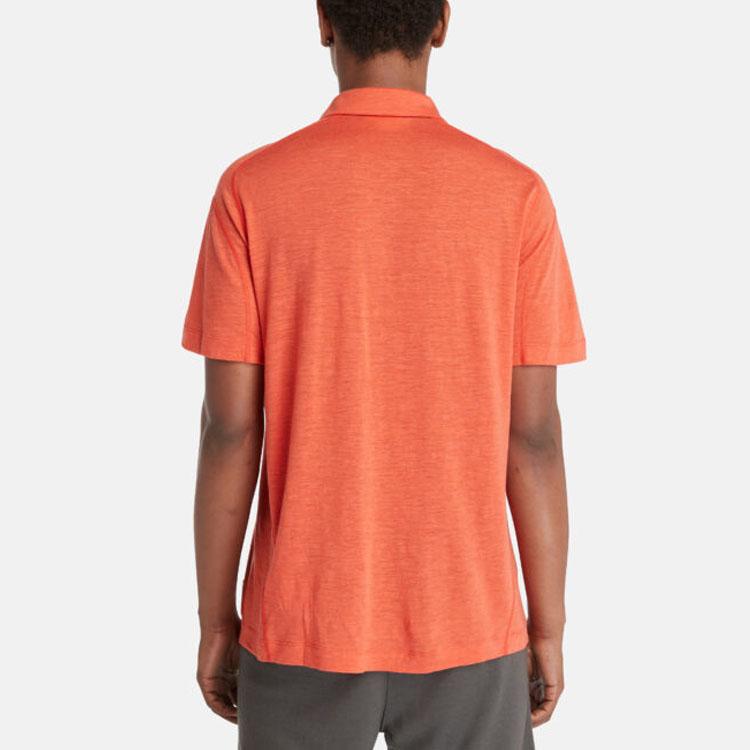 Timberland X Icebreaker Kolaboracja Jednolity Kolor Krótki Rękaw Koszulka Polo Męska topy Pomarańczowy A6J8N-DV2