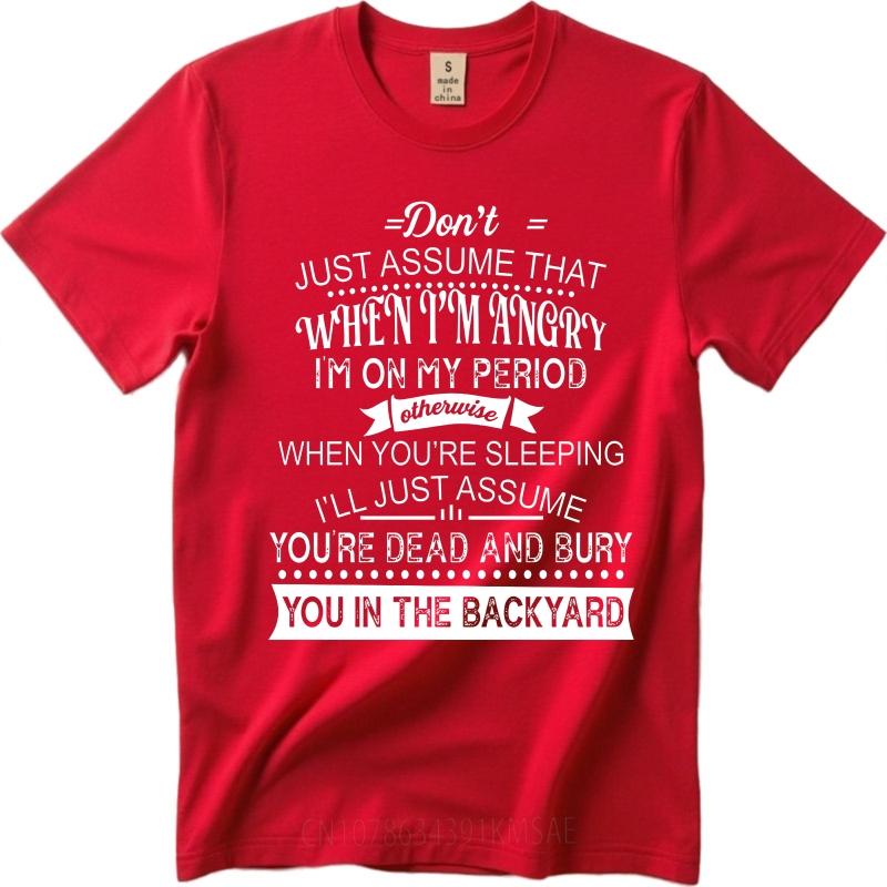 Big Size Summer For Men tshirt Dont Just Assume That When Im Angry Im On My Period Otherwise When Youre Sleeping Ill Just S