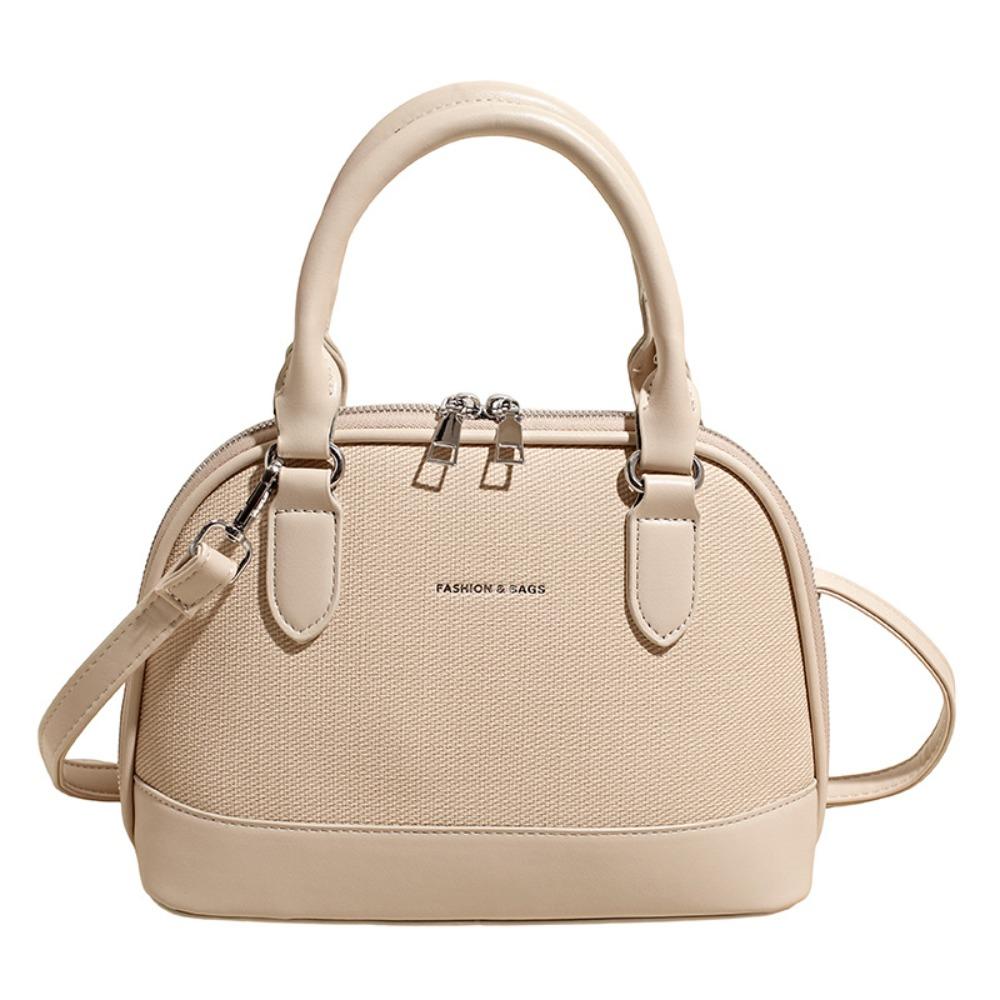 

Женская сумка через плечо в корейском стиле, маленькая квадратная сумка из искусственной кожи, элегантная мини-ракушка, дорожная сумка, для улицы бежевый