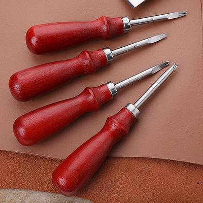Chanfrador de Borda de Couro Faca de Chanfrar para Afiar Ferramenta de Corte para Artesanato Manual com Cabo de Madeira Ferramentas DIY