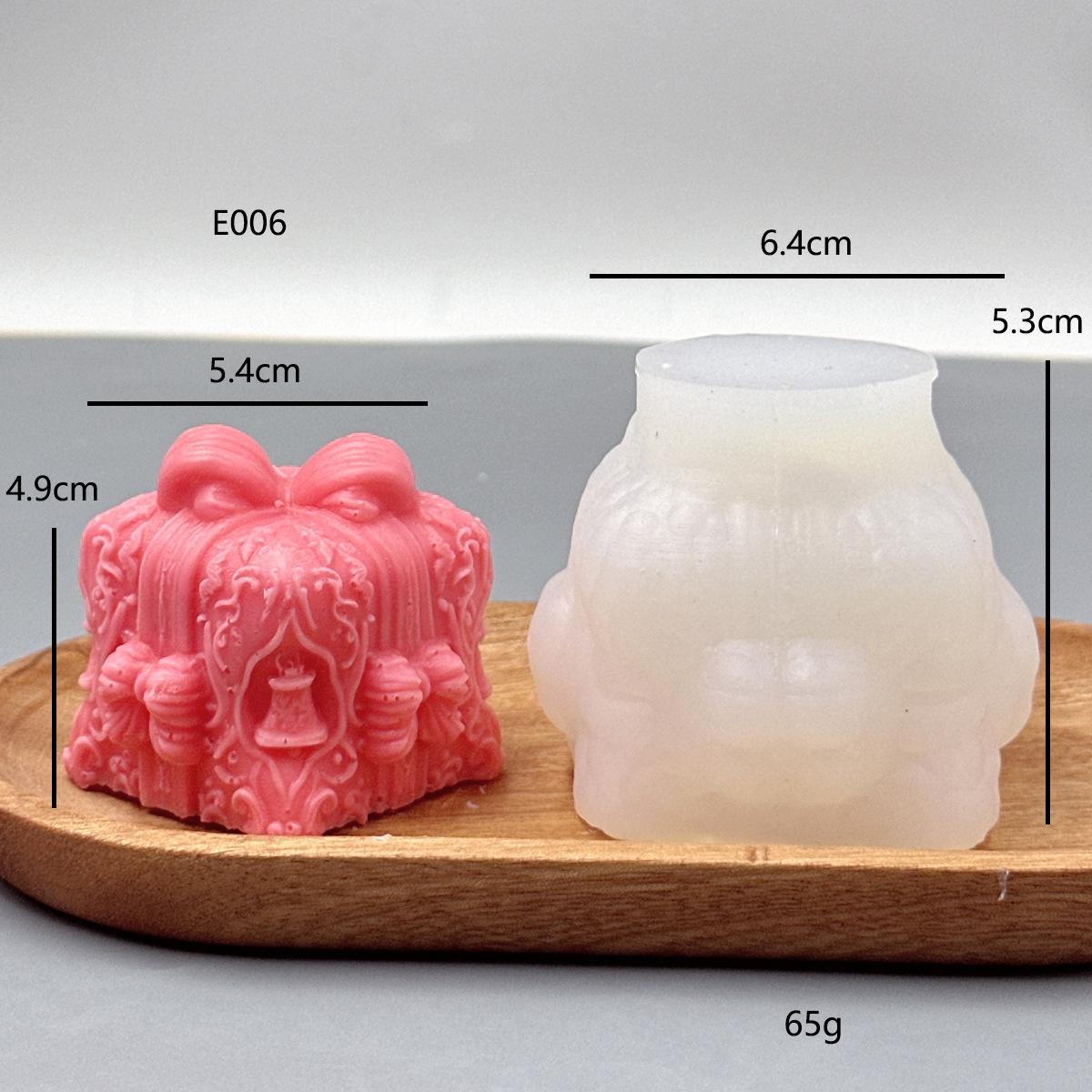 

Winter 3D Bell Gift Box Silicone Candle Mold Relief Snowman Apple Ceramic Plaster Resin DIY Mould for Christmas Decor Pine Cones