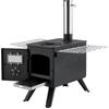 Wood Stove, 86 Inch, Alloy Steel Camping Tent Stove, Portable Wood Burning Stove with Chimney Pipes & Gloves, 1400in³Firebox Hot Tent Stove for
