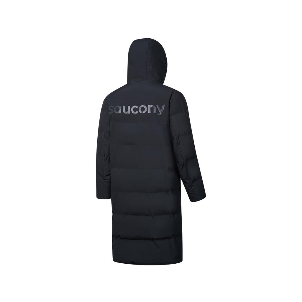 Saucony Urban Woven Long Down Jacket Men Outerwear Black SC2240074A-BK01