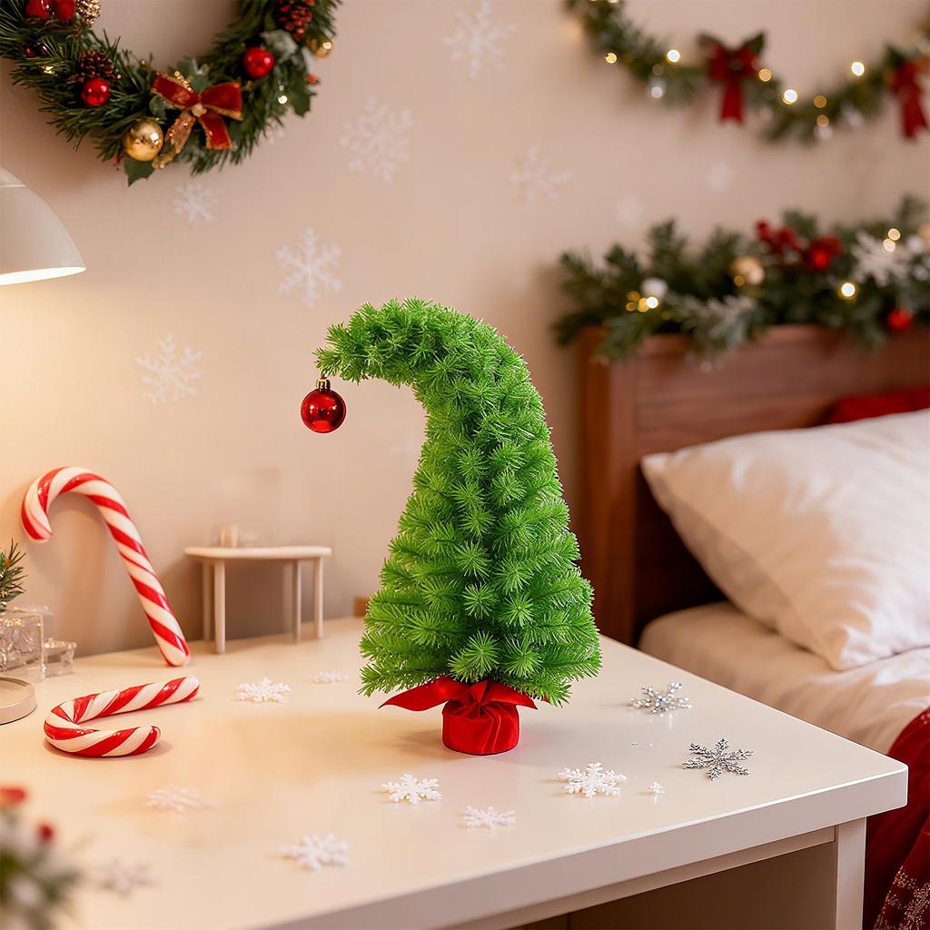 Christmas Simulated High Density Tree Holiday Decoration Crooked Tree