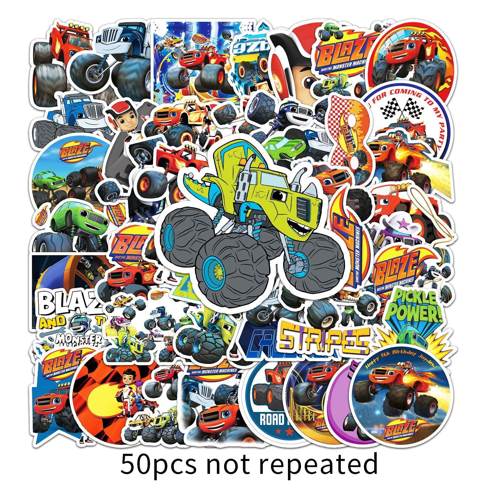 

50pcs Blaze Monster Car Stickers Pet Elf Sticker Pack Waterproof Guitar Skateboard Stickers Cute Laptop Sticker kawaii Phone Cas